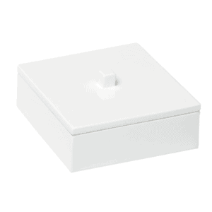 White Lacquer Square Box, Set of 3