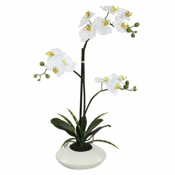 White Artificial Orchid 25"